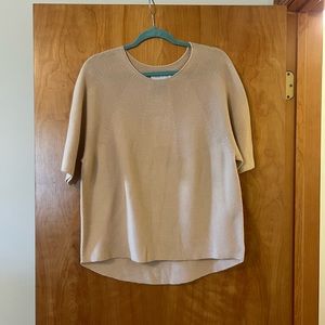 Christian Wijnants Cotton Knit Sweater Short Sleeve Hi Lo NWT Small MSRP $488